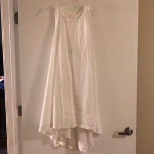Banana Republic White High-Low Linen Dress